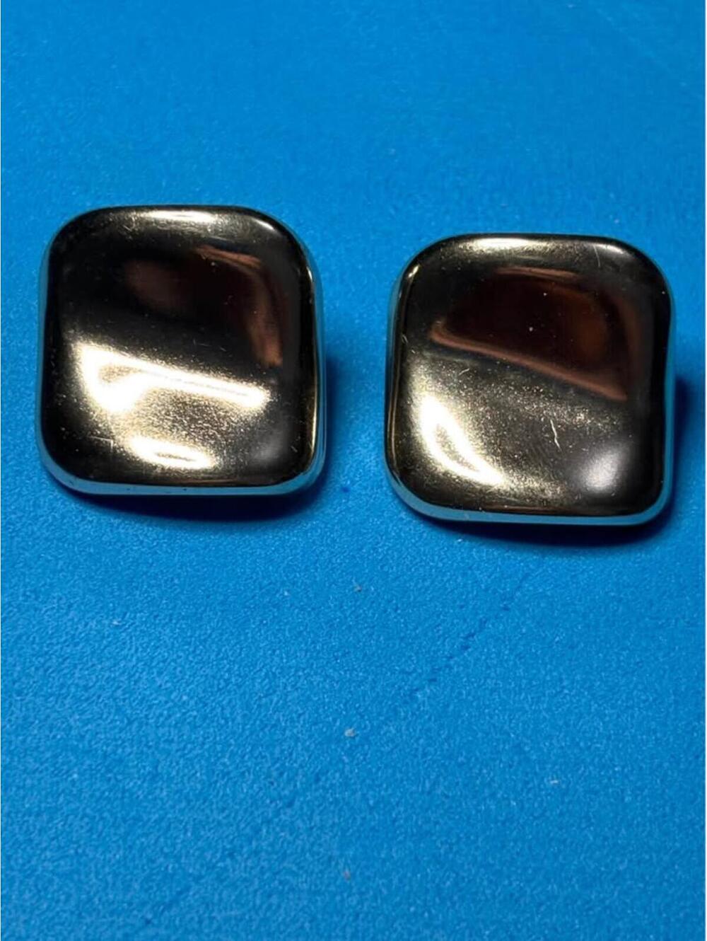 Vintage Gold Tone Square Clip-On Earrings